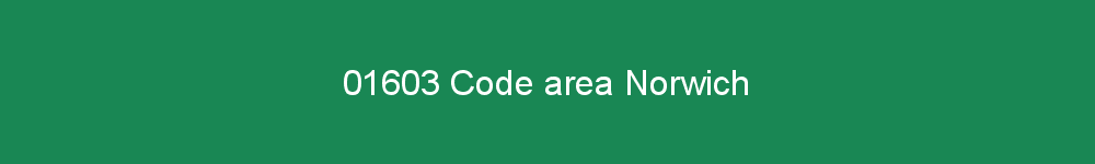 01603 area code Norwich