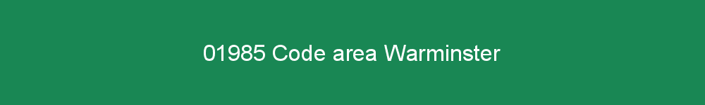 01985 area code Warminster