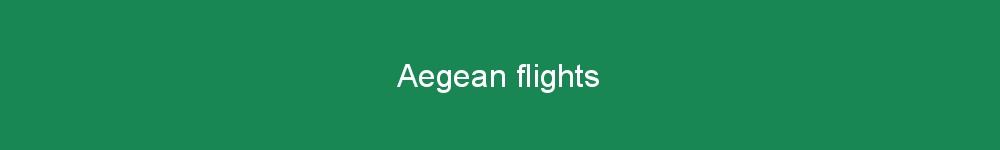Aegean flights