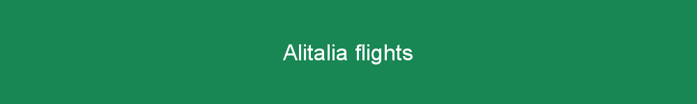 Alitalia flights