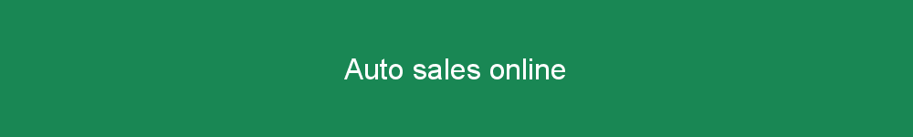 Auto sales online