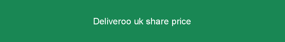 Deliveroo uk share price