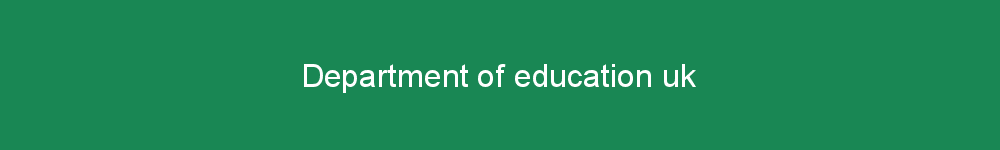 Department of education uk