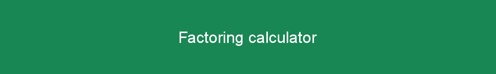Factoring calculator