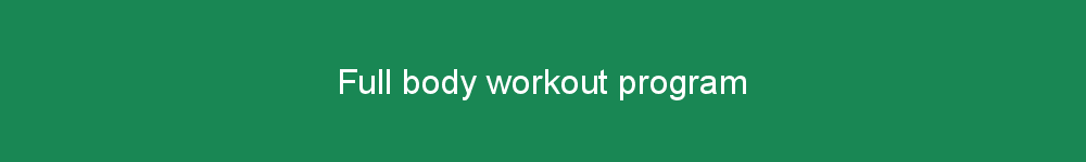 Full body workout program
