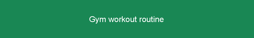 Gym workout routine