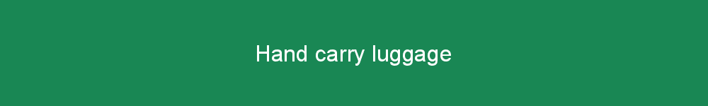 Hand carry luggage