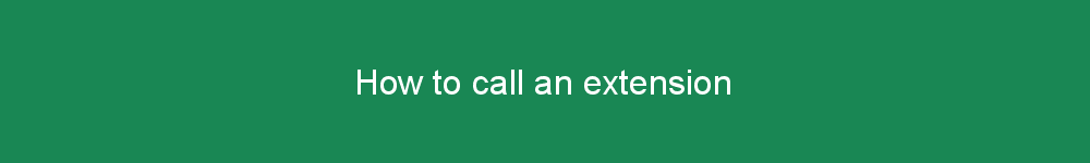 How to call an extension