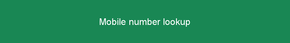 Mobile number lookup