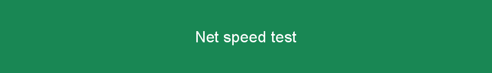 Net speed test