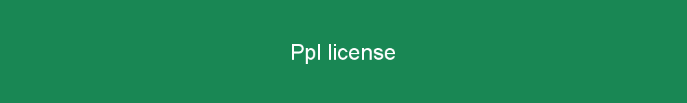 Ppl license