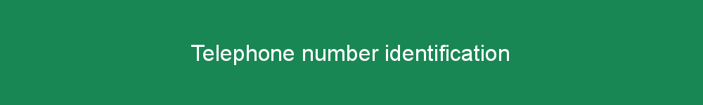 Telephone number identification