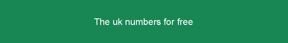 The uk numbers for free