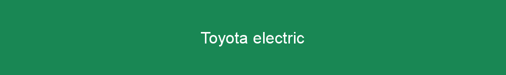 Toyota electric