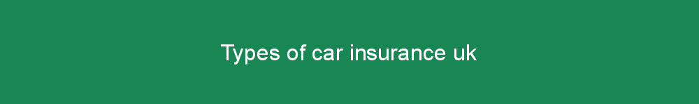 Types of car insurance uk