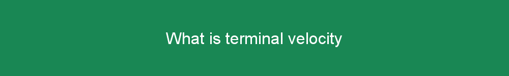 What is terminal velocity